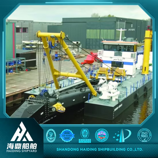 물 흐름 3000/3500/5000m3 유압 디젤 Enigne /Lake /Sea /Reservoir /Port Sand용 20인치 모래 준설 커터 흡입 준설선